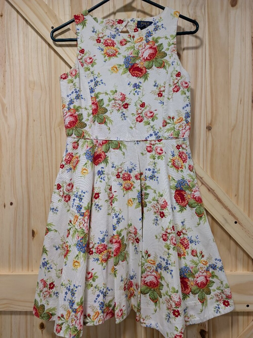 Ralph Lauren Polo white floral dress girls size 16